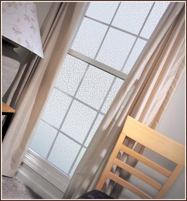 Privacy Window Film | Frosted | Bathroom | Static Cling | Pebble 32x22 x 78x22