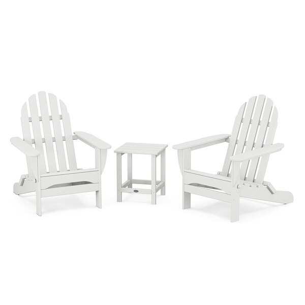 POLYWOOD Classic Folding Adirondack 3Piece Set with Long Island 18
