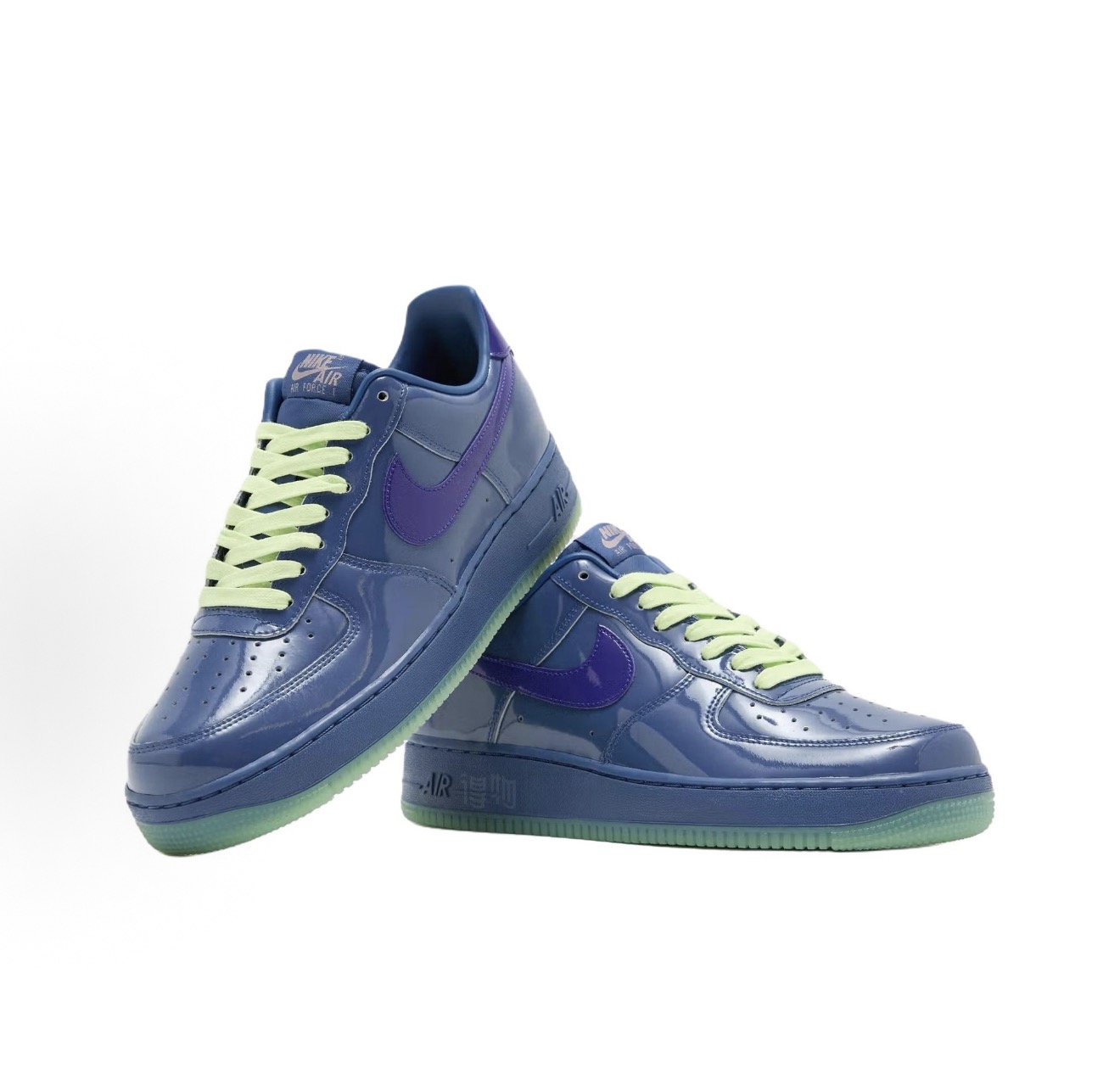Nike Air Force 1 Low Patent Leather Mystic Navy Grape Ice