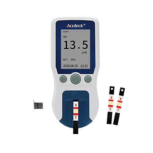 Home Hemoglobin Test kit Hemoglobin Analyzer Hemoglobin Meter Anemia Monitor Hemoglobin Test Meter includes 25pcs Test Strips