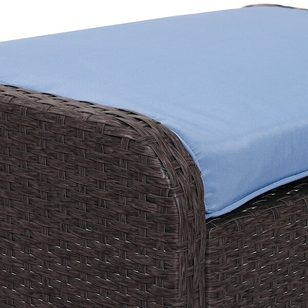 Outsunny 5piece Wicker Patio Chairs,Ottomans,and Coffee Table Set