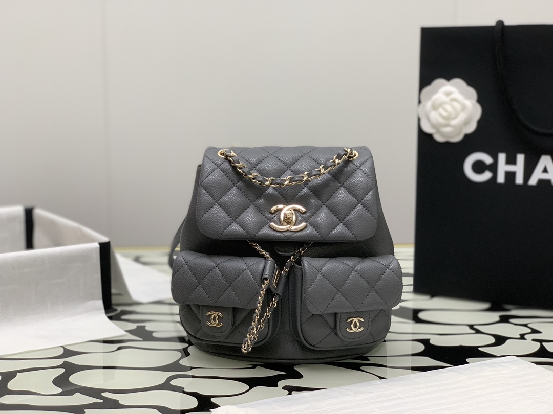 Chanel Backpack Women's High-Quality Chain School Bag Mini Small Backpack - cnluxepick
