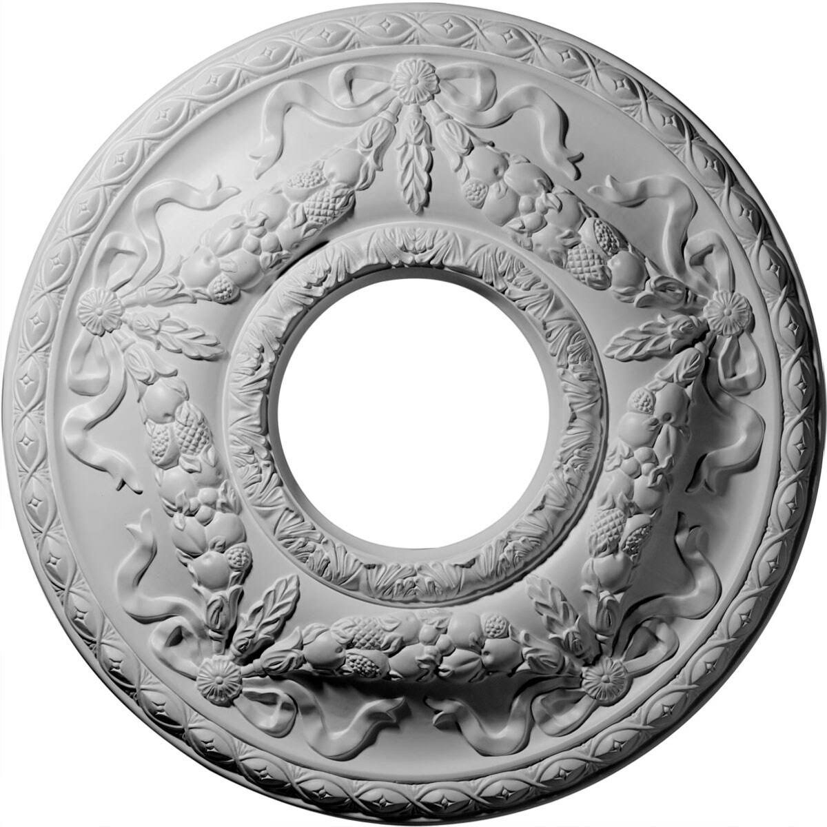 22 1/8x22OD x 7 1/4x22ID x 1 3/4x22P Hurley Ceiling Medallion (Fits Canopies Up to 7 1/4x22), Hand-Painted Bronze Blue Patina