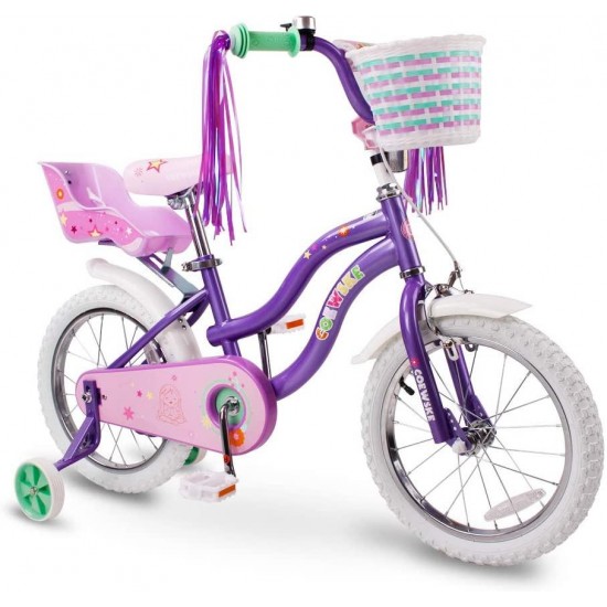 Kid’s Bike Steel Frame Children Bicycle Little Princess Style 12-14-16-18-20 Inch with Training Wheel