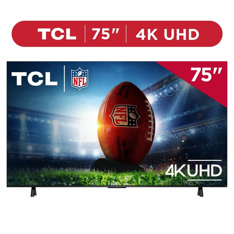TCL 75-Inch 4-Series 4K UHD Roku Smart TV – HDR, Voice Remote, Sleek Premium Design