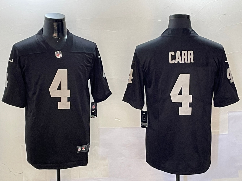Men's Las Vegas Raiders Derek Carr #4 Black Vapor Jersey Black