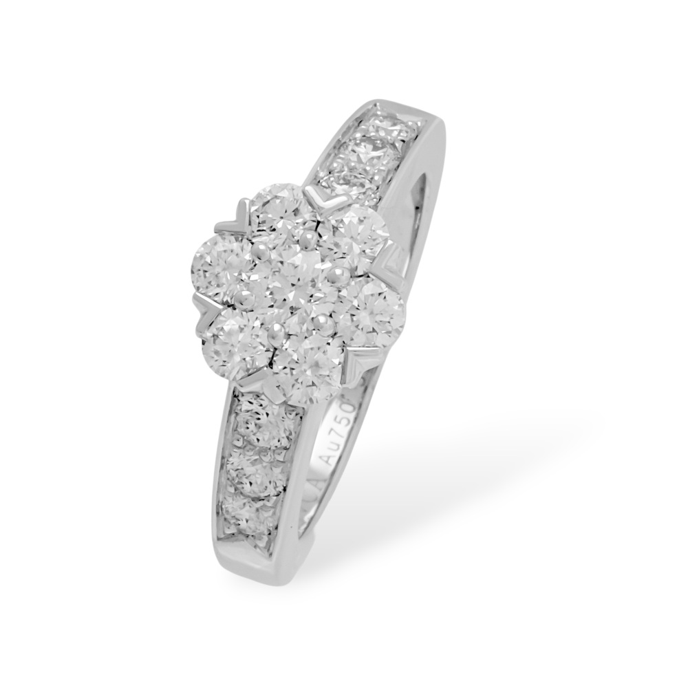 Van Cleef & Arpels Fleurette Ring 18K White Gold Diamond VCARA47400