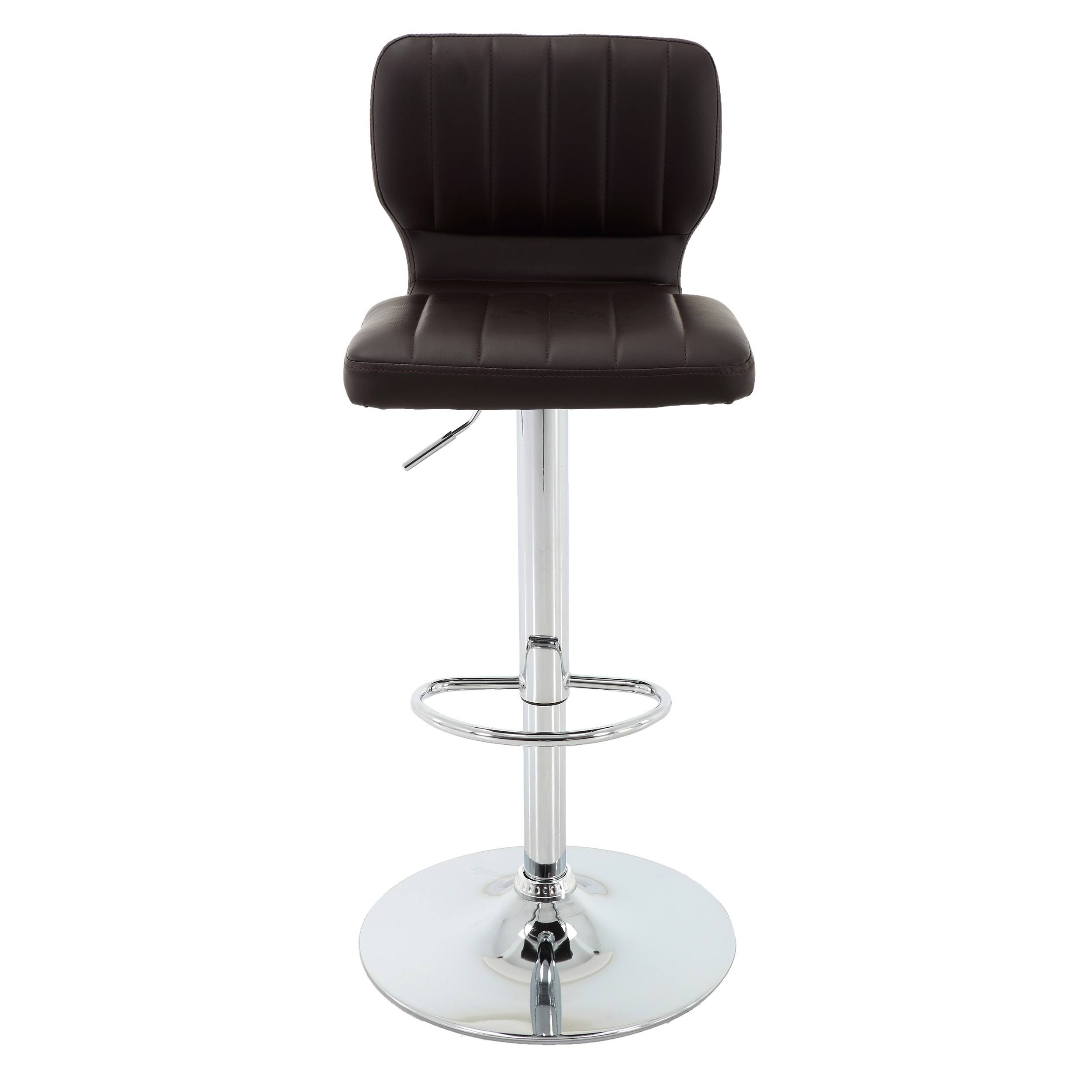Brage Living Monaco PU Leather Bar Stool Set (Set of 2) - Brown - Adjustable
