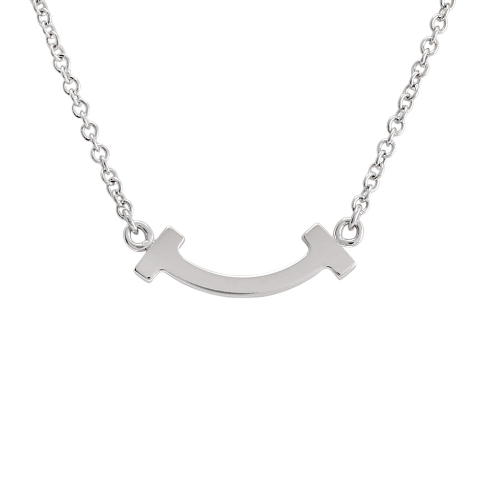Tiffany & Co. Tiffany T Smile Necklace 18K White Gold Diamond 62617799