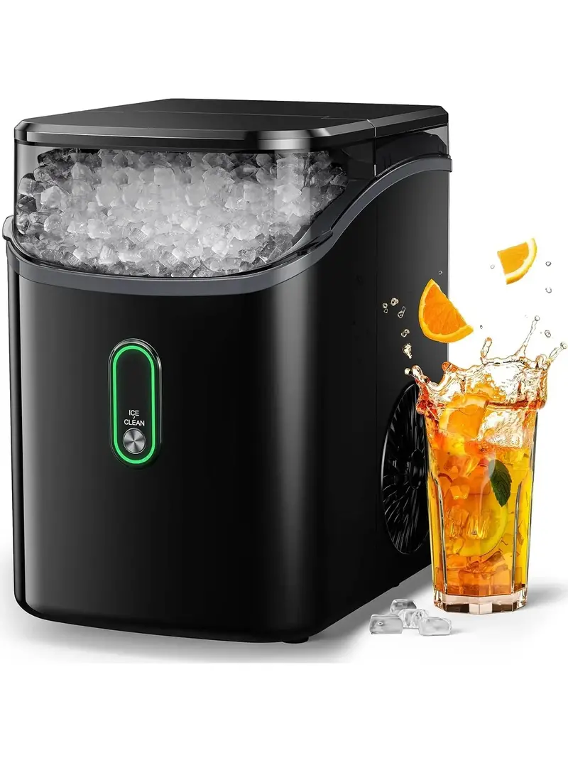 Silonn Countertop Nugget Ice Maker – 33 lbs/Day Chewable Pebble Ice Machine with Self-Cleaning Mode