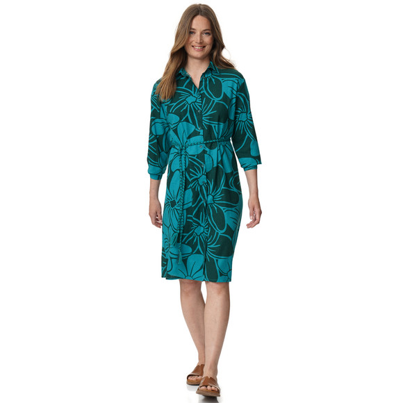 Jonas Nielsen Damen Leinen-Hemdkleid mit Blumen-Allover