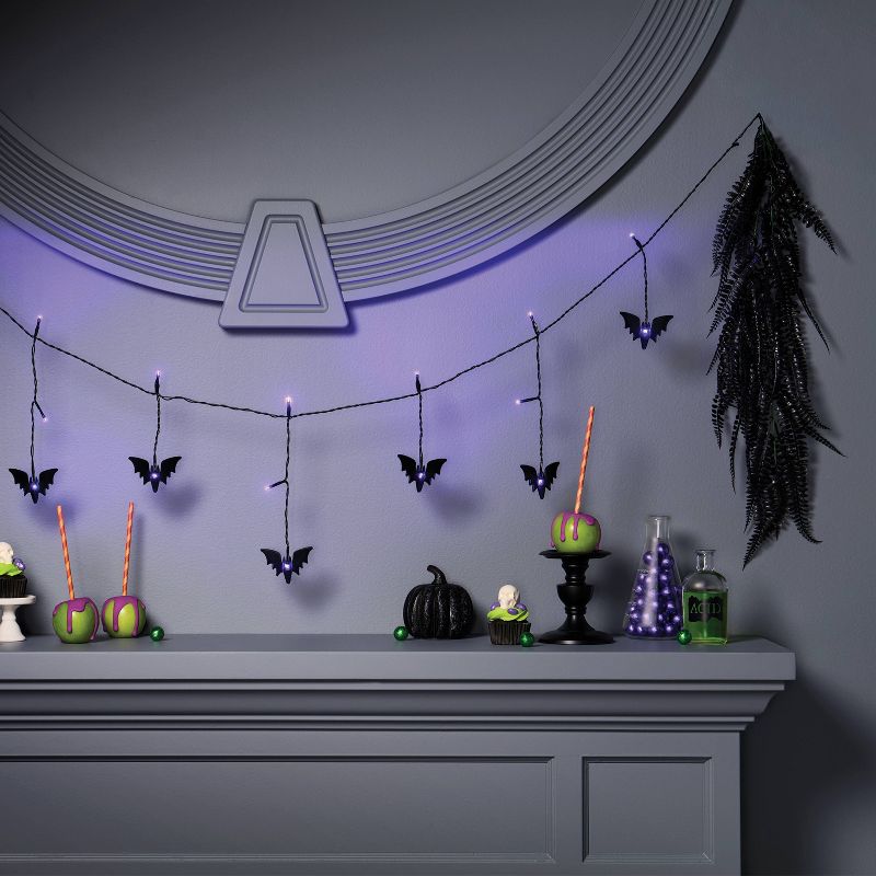 20ct Lights and 8 Icons Halloween LED Flocked Bats Novelty String Light - Hyde and EEK!Boutique™