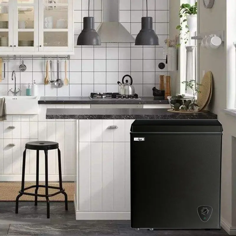 Wanai 3.5 Cu Ft Chest Freezer – Black, Energy-Efficient, Removable Basket & Precise Temperature Control