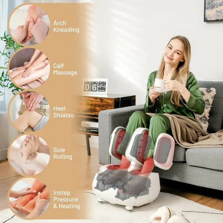 Premium Shiatsu Foot and Calf Massager with Adjustable Heat Therapy — 2-in-1 Relaxation Device