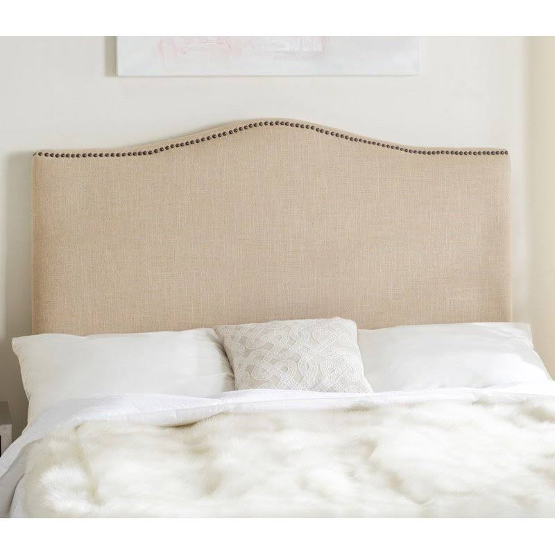 Safavieh Jeneve Brass Nailhead Taupe Headboard (Full) Taupe