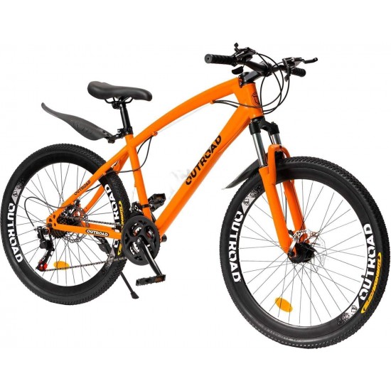 26 Inches Mountain Bike for Men/Women, 21 Speeds Trek Bike, 26 in Wheels, Full Suspension Adult Bicycle Spring Fork Anti-Slip Bikes, Orange
