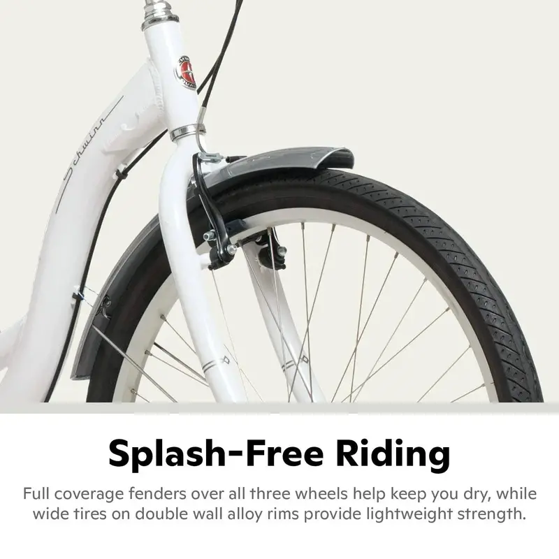 Schwinn Meridian Adult Tricycle – 26-Inch Beach Cruiser with Low-Step Frame & Rear Basket
