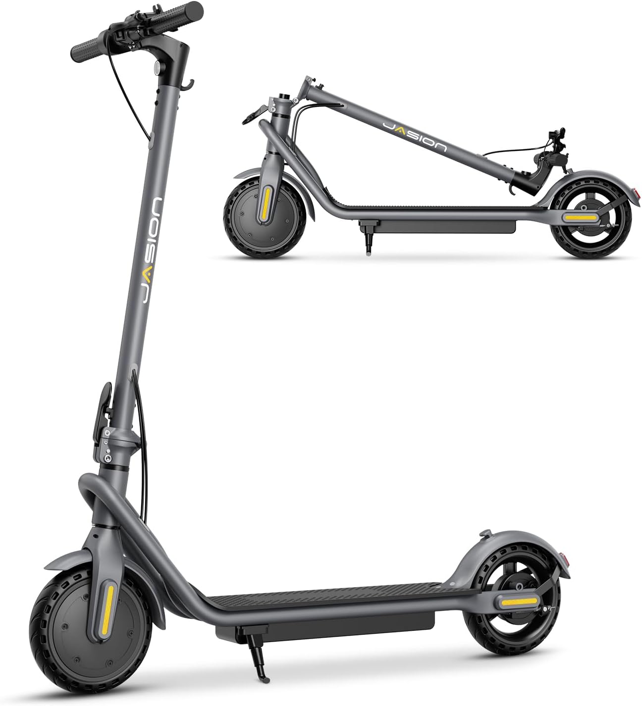 Electric Scooter, 500W Peak Motor, Up to 15.5 MPH, 19 Miles Ranges Foldable Electric Kick Scooter with Dual Braking System, Adults/Youth E Scooter for Commute