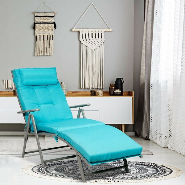 Costway 2PC Folding Chaise Lounge Chair with Cushion