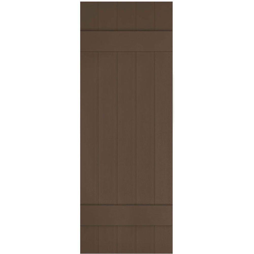 17 1/2 inchw x 44 inchh Lifetime Vinyl, Custom Five Board Joined (2 Batten), Board-n-Batten Shutters, w/Shutter-Loks (Per Pair),