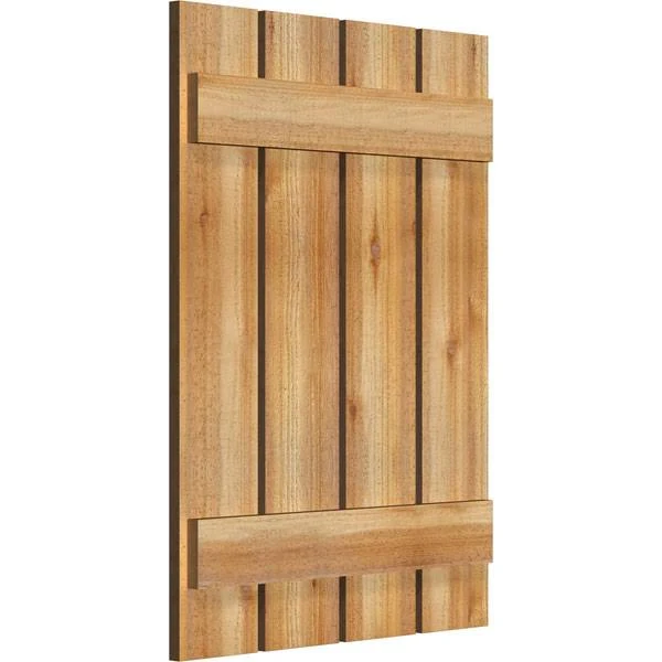 Ekena Millwork RBS06S23X032RWR 23x22W x 32x22H TimberCraft Four 5 3/8x22 Boards Spaced Board-n-Batten Shutters, Rough Sawn Weste