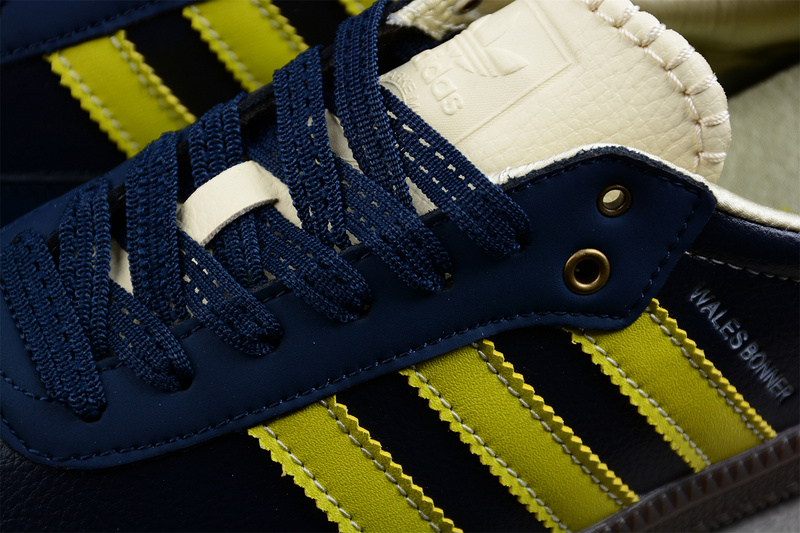 Adidas Wales Bonner Samba Shoes Collegiate Navy/Cream White/Yellow S42595