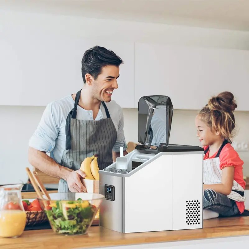 Stainless Steel Countertop Ice Maker – 48 lbs/24 Hours with Self-Cleaning Function