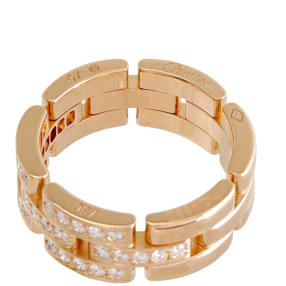Cartier Mayon Pantale Ring 18K Rose Gold Diamond B4095300