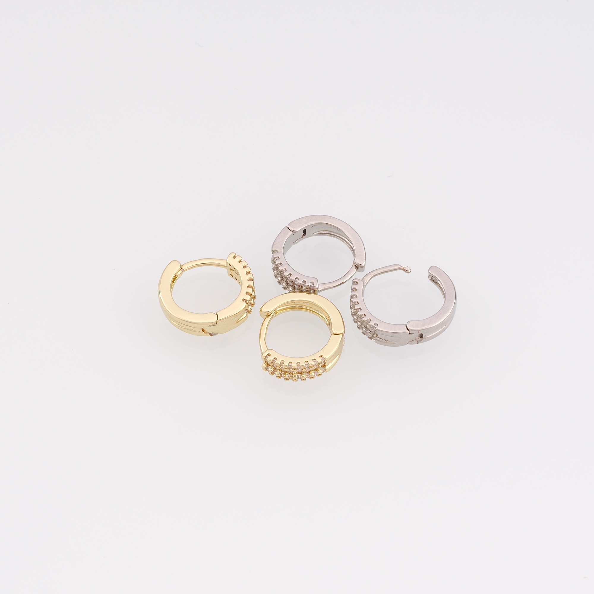 18K Gold Filled Round Hoop Earrings,CZ Earrings,Gold Hoops,Dainty Hoops Huggie,DIY Jewelry Making Supply