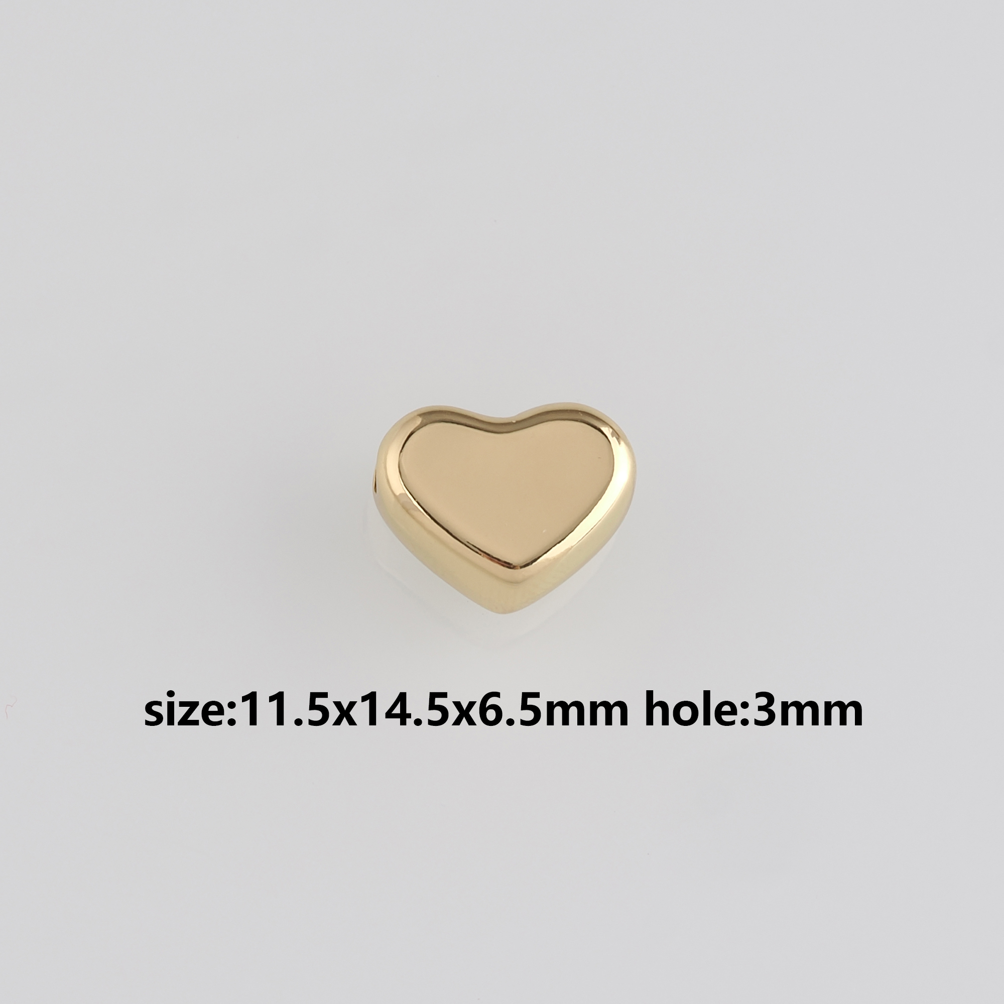 18K Gold Filled Heart Spacer Beads,Heart Bead for Bracelet Jewelry Necklace Making Supply