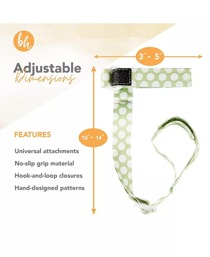 Booginhead SippiGrip Sippy Cup Strap and Baby Bottle Holder, Black and Chevron , 3 Count
