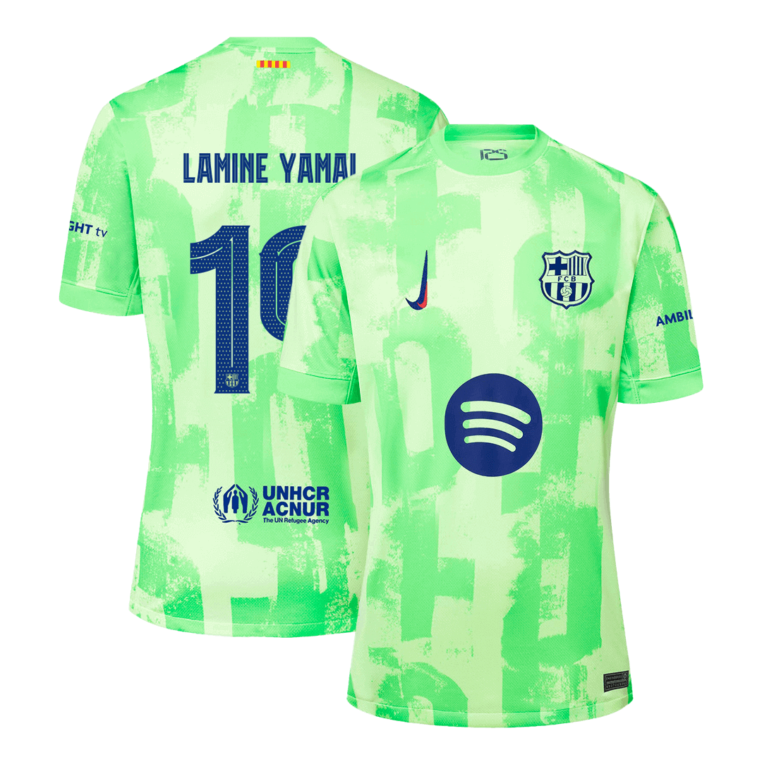LAMINE YAMAL #19 Barcelona Third Away Soccer Jersey - UCL(Spotify Logo Without Text��
