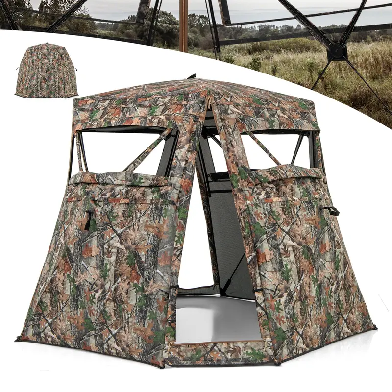 Two-Room Pop-Up Shower Tent – 7.5 ft Changing Enclosure with Stakes & Carry Bag