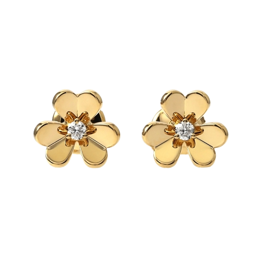 Van Cleef & Arpels Frivole Earrings 18K Yellow Gold Diamond VCARP0J300