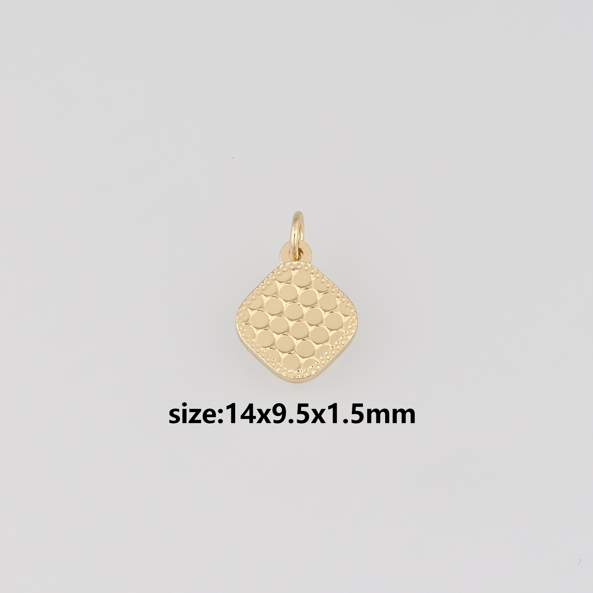 18K Gold Filled Rhombus Pendant,Dainty Rhombus Charm Earrings Necklace for DIY Jewelry Making Supply