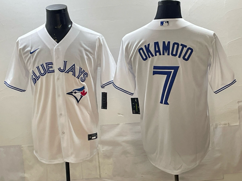 Men's Toronto Blue Jays Shota Okamoto #7 White Home Replica Jersey