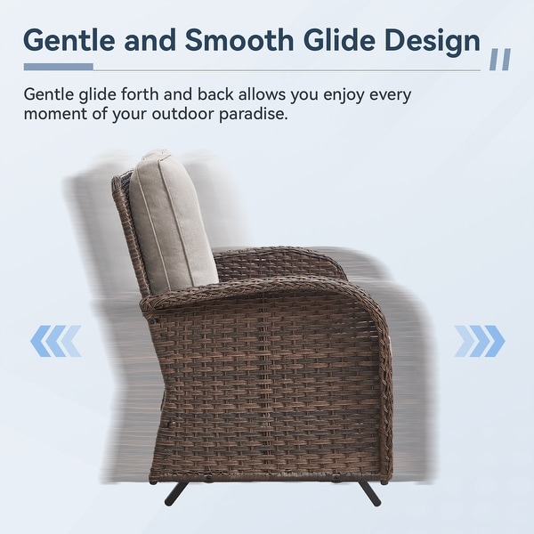 Gymojoy Stylish Patio Loveseat Glider Sofa with Cushions