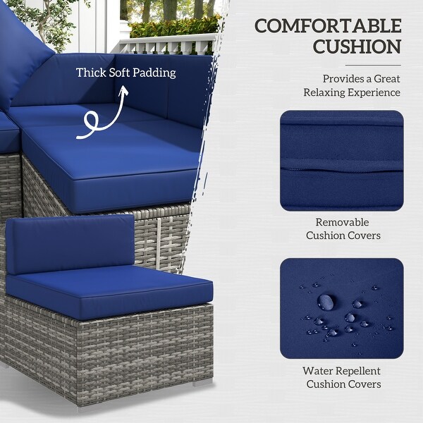 Siara 7piece Rattan Wicker Sectional Patio Set by Havenside Home
