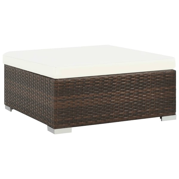 vidaXL 6 Piece Patio Lounge Set with Cushions Poly Rattan Brown