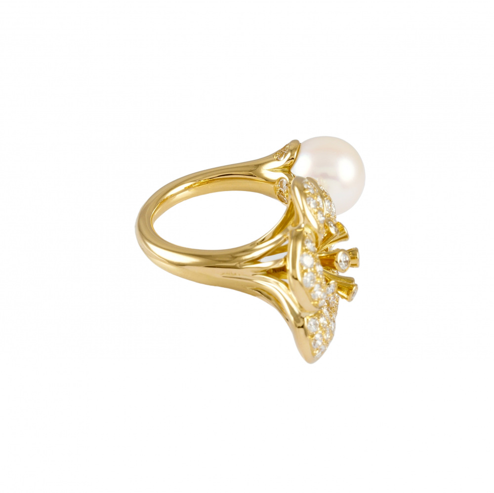 Van Cleef & Arpels Pearl Duo K18YG Yellow Gold Ring