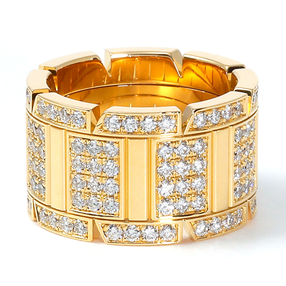 Cartier Tank Française Ring 18K Yellow Gold Diamond