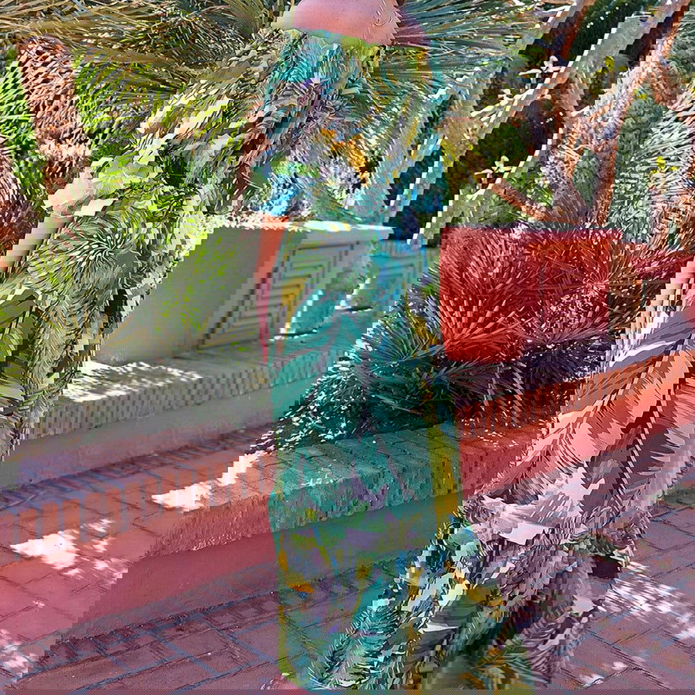 Tropical Off Shoulder Maxi DressClistos