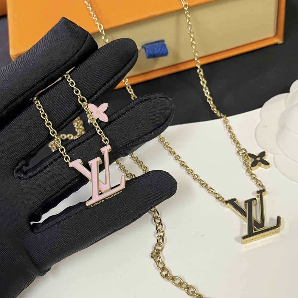 Louis Vuitton Lv Iconic Enamel Necklace Pink M01215