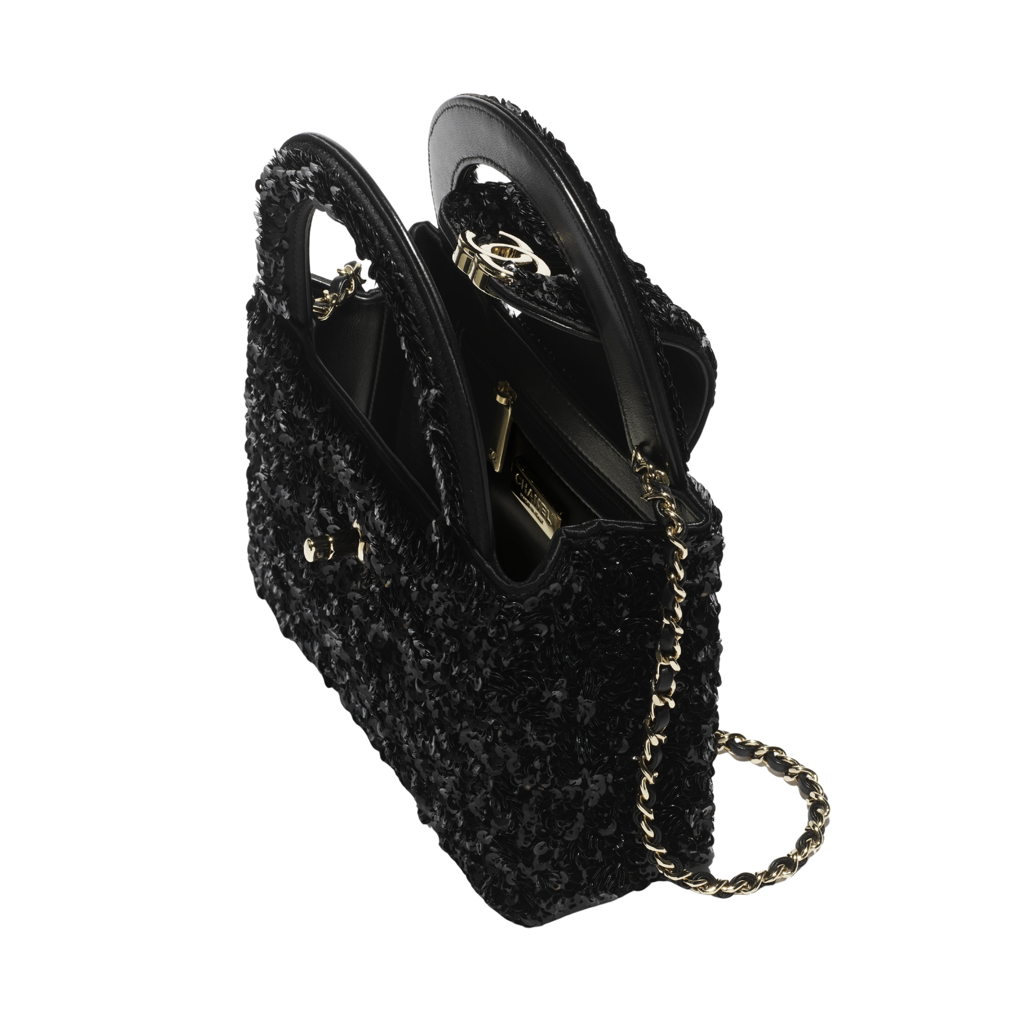 Chanel Mini Sequin Handbag Black 19cm/7.5in