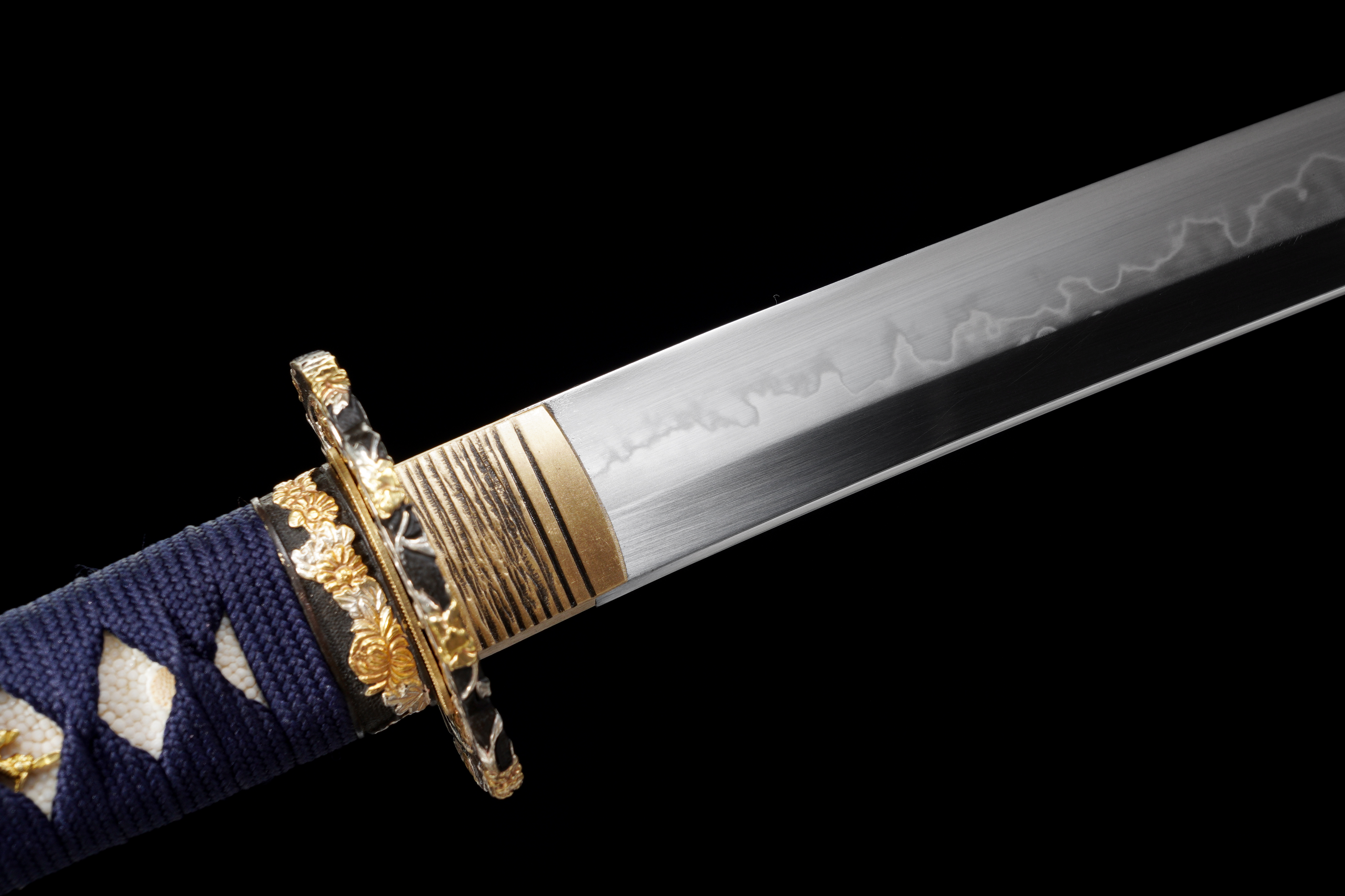 Handmade Katana T10 Steel Clay Tempered Choji Hamon Crane Tsuba Full Tang