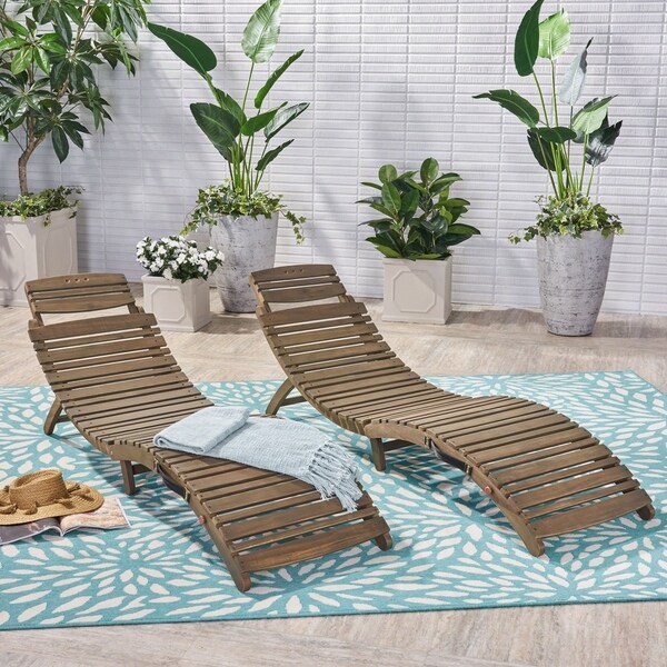 Lahaina Acacia Chaise Lounges (Set of 2) by Christopher Knight Home