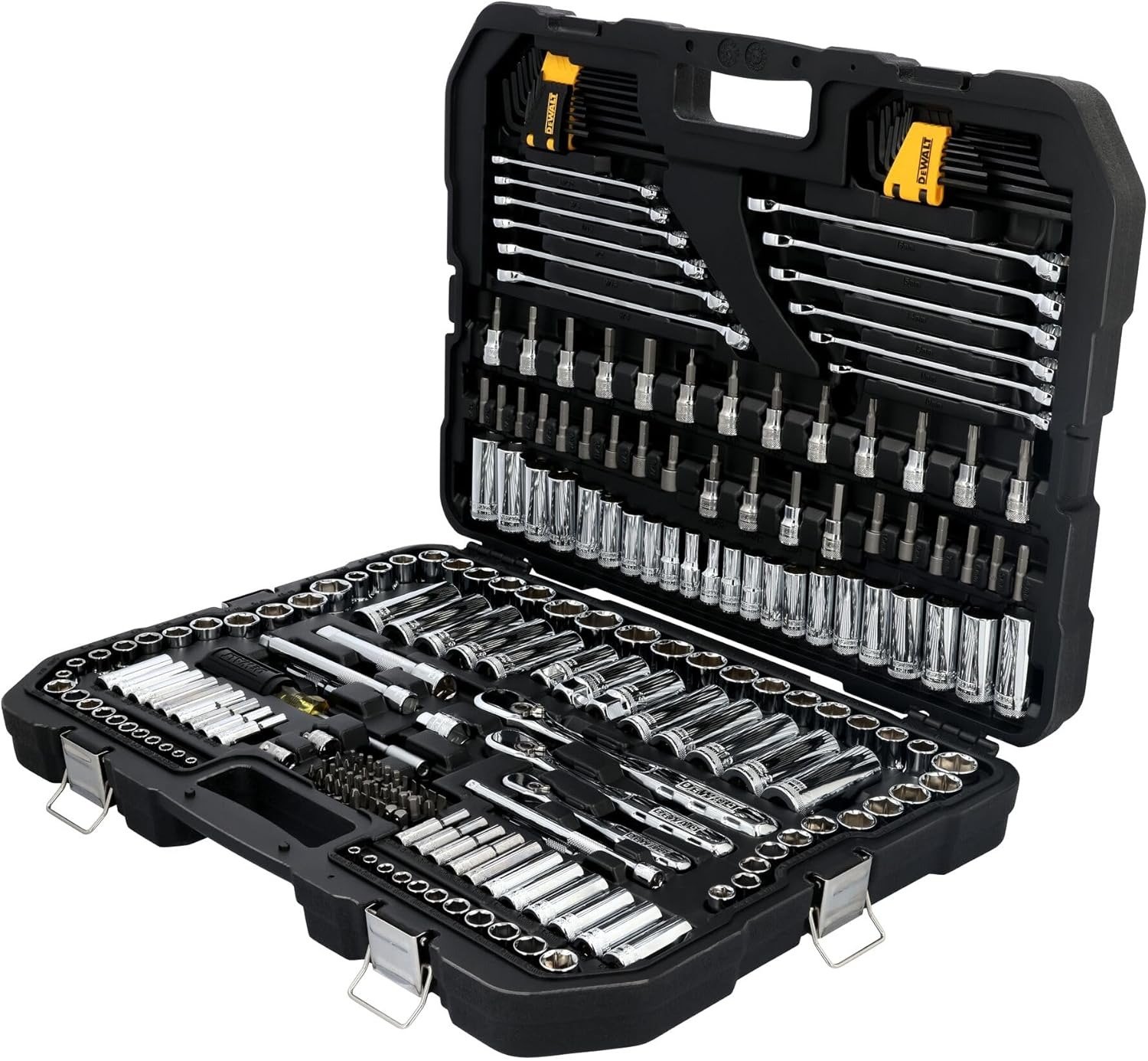 Mechanic Tool Set, 247-Piece, 1/4 in., 3/8 in. and 1/2 in. Drive, SAE, Ratchets, Sockets, Hex Keys, Combination Wrenches, Polish Chrome Finish
