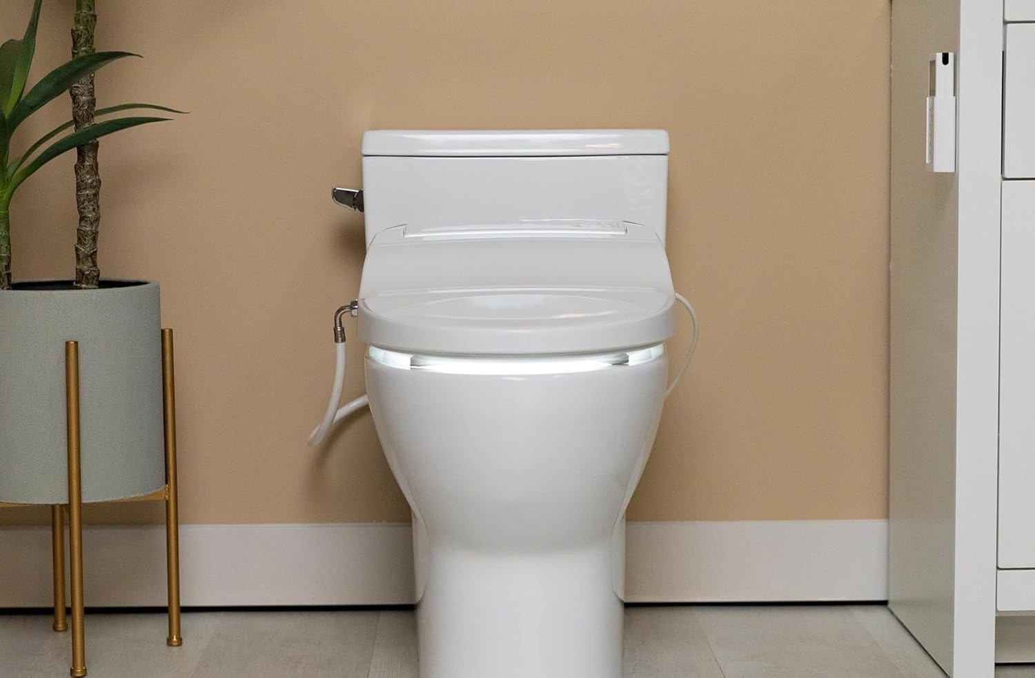 Elongated Electric Bidet Toilet Seat with Endless Warm Water, LED Nightlight & Wireless Remote