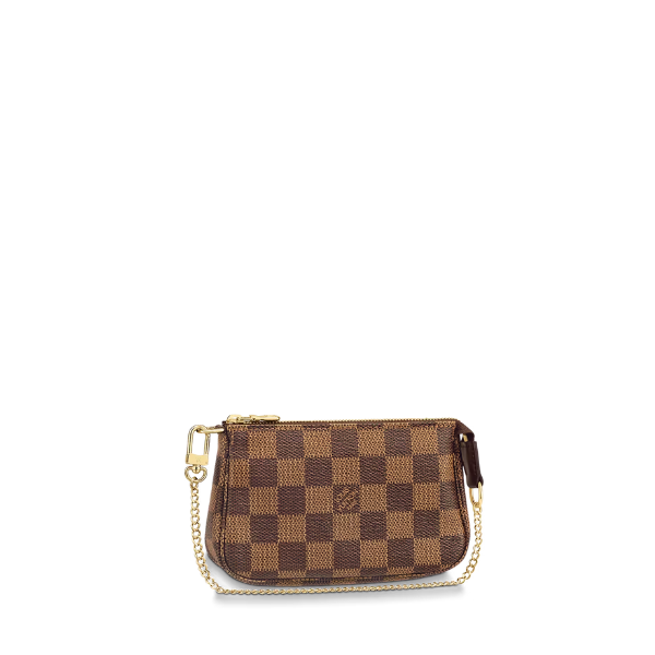 Louis Vuitton Pochette Accessoires Damier Ebene 17Cm With Chain N58009