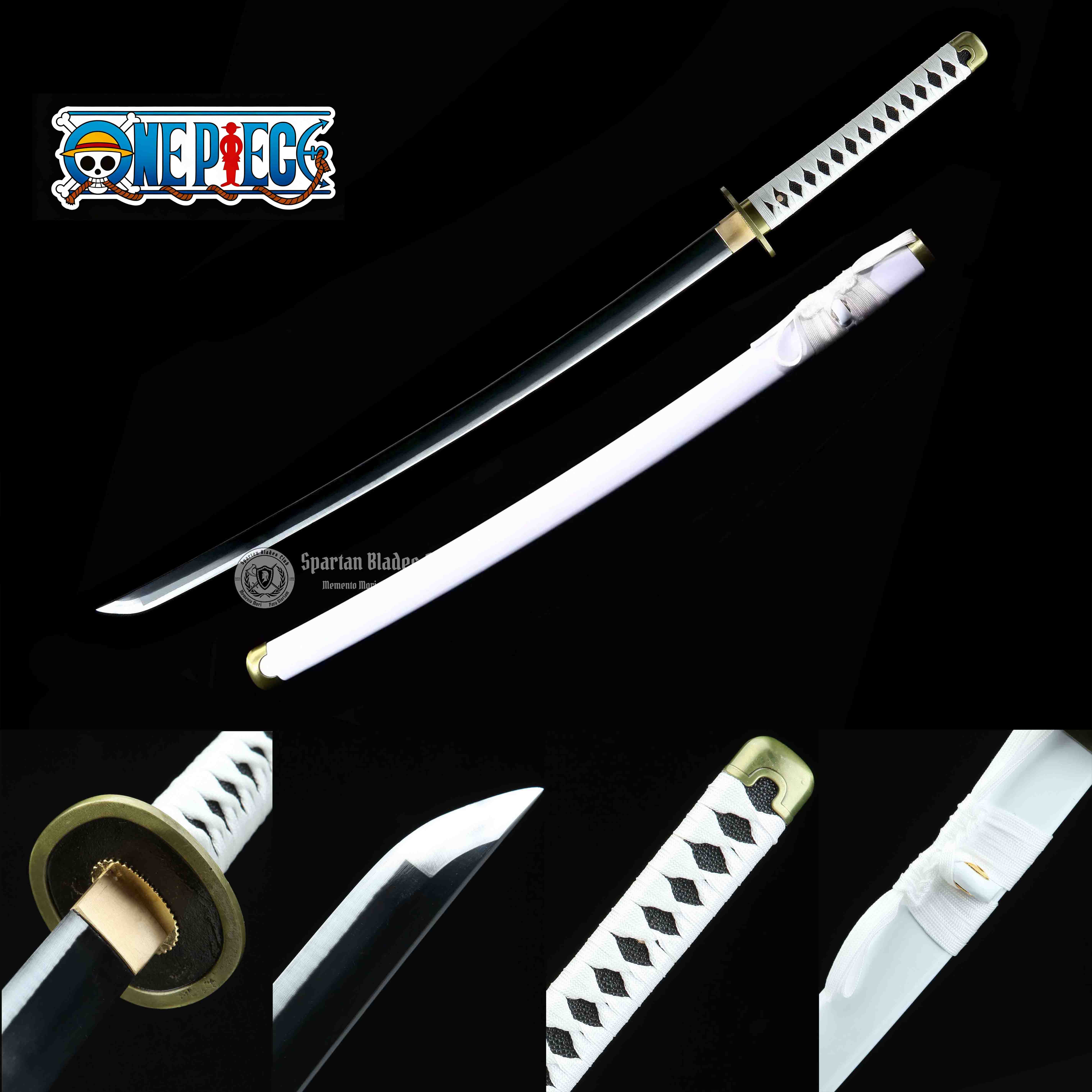 HZW04 | Wadou Ichimonji | One Piece | Roronoa Zoro Katana | 1045 Carbon steel | Sharp | Handmade Real Sword | White | Battle-Ready | Full-tang | Japanese Anime Cosplay | Spartan Blades Club | CHEN'S SWORDS 1892 - Spartan Blades Club - 陳氏劍莊1892